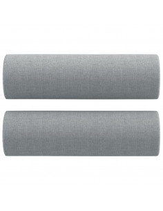 Set Divani 2 pz con Cuscini Grigio Chiaro in Tessuto