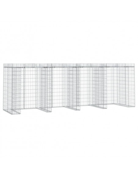 Parete Gabbioni Bidone Spazzatura 350x91x120 cm Ferro Zincato
