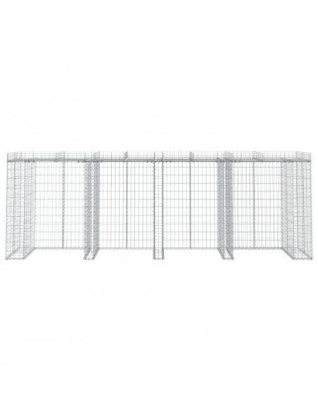 Parete Gabbioni Bidone Spazzatura 350x91x120 cm Ferro Zincato