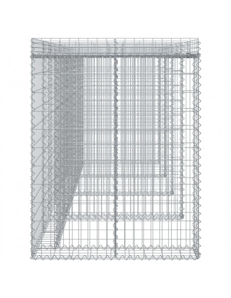 Parete Gabbioni Bidone Spazzatura 350x91x120 cm Ferro Zincato