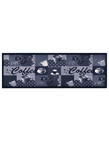Tappetino da Cucina Lavabile Caffè Blu 60x180 cm