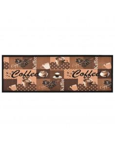 Tappetino da Cucina Lavabile Caffè Marrone 60x180 cm