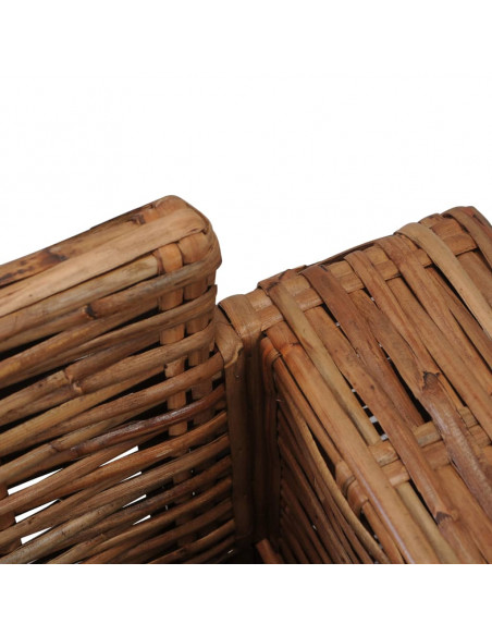 Set Divani 2 pz con Cuscini in Rattan Naturale