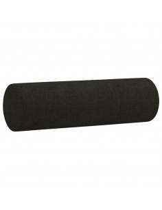 Set Divani 2 pz con Cuscini Nero in Tessuto