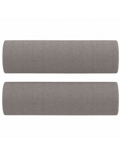 Set Divani 2 pz con Cuscini Tortora in Tessuto