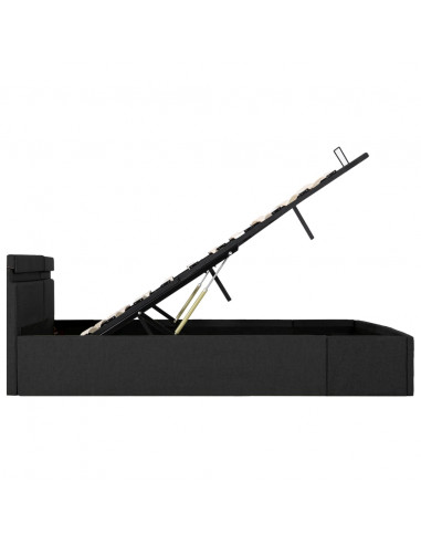 Giroletto con Contenitore e LED Grigio Scuro Tessuto 180x200 cm