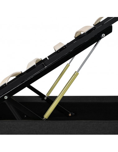 Giroletto con Contenitore e LED Grigio Scuro Tessuto 180x200 cm