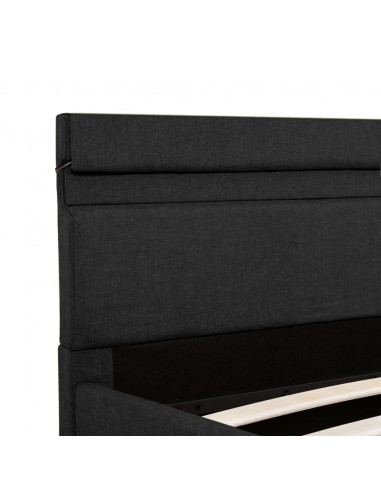 Giroletto con Contenitore e LED Grigio Scuro Tessuto 180x200 cm