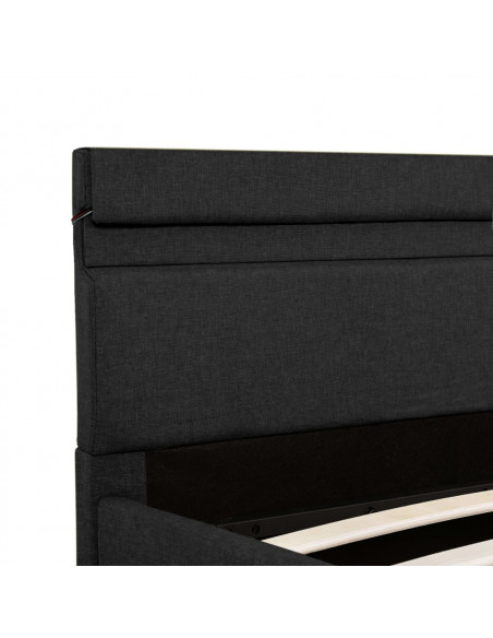 Giroletto con Contenitore e LED Grigio Scuro Tessuto 180x200 cm