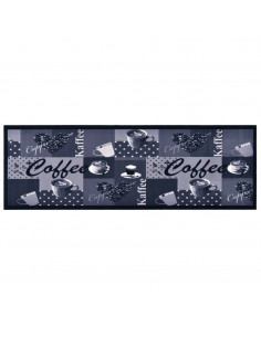 Tappetino da Cucina Lavabile Caffè Blu 45x150 cm