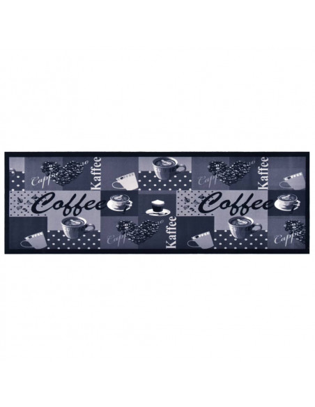 Tappetino da Cucina Lavabile Caffè Blu 45x150 cm