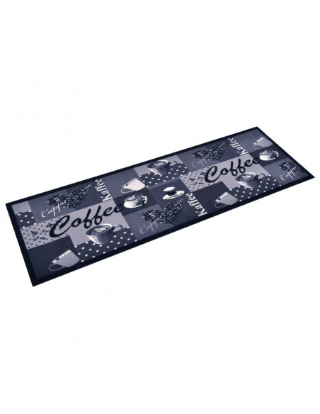 Tappetino da Cucina Lavabile Caffè Blu 45x150 cm