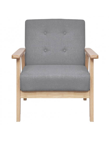 Set Divani 2 pz in Tessuto Grigio Chiaro