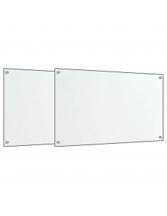 Paraschizzi per Cucina 2 pz Trasparente 70x40cm Vetro Temperato 2