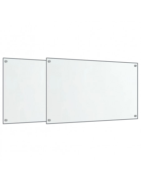 Paraschizzi per Cucina 2 pz Trasparente 70x40cm Vetro Temperato