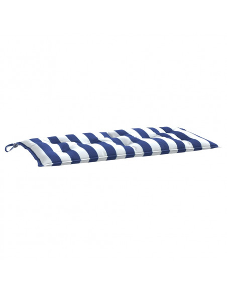 Cuscino per Panca Bianco e Blu 100x50x7 cm in Tessuto Oxford