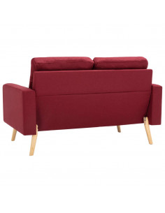 Set Divani 2 pz in Tessuto Rosso Vino 2