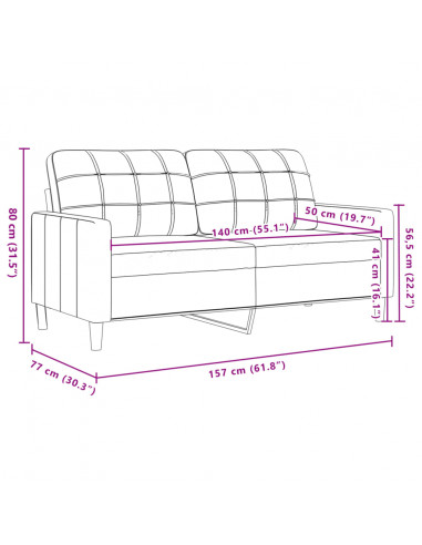 Set Divani 3 pz con Cuscini Decorativi Tortora in Tessuto