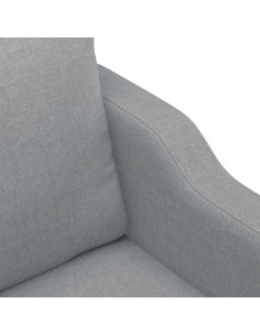 Set Divani 3 pz con Cuscini Grigio Chiaro in Tessuto 2