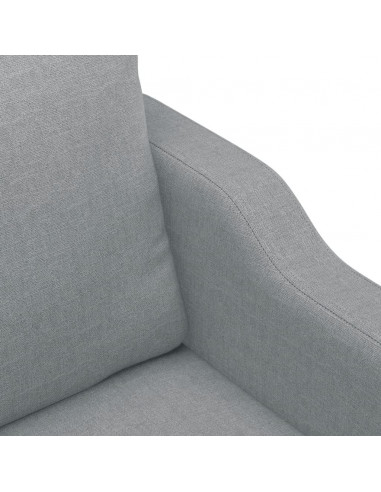Set Divani 3 pz con Cuscini Grigio Chiaro in Tessuto