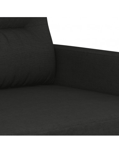 Set Divani 3 pz con Cuscini Nero in Tessuto