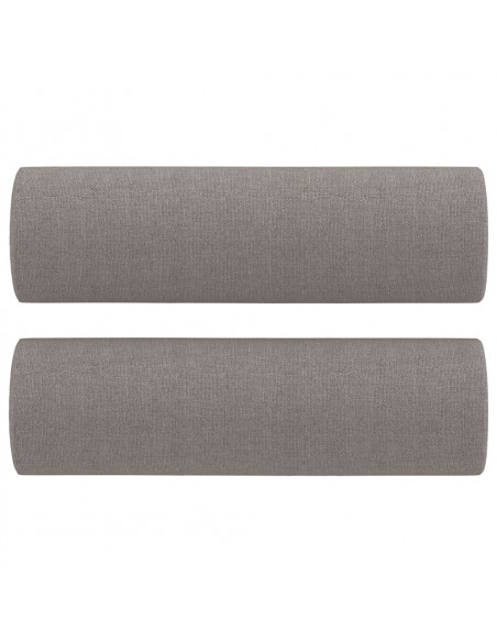 Set Divani 3 pz con Cuscini Tortora in Tessuto