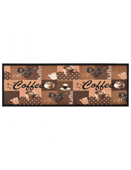 Tappetino da Cucina Lavabile Caffè Marrone 60x300 cm