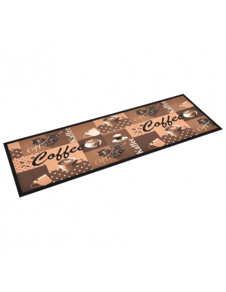 Tappetino da Cucina Lavabile Caffè Marrone 60x300 cm