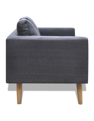 Set Divani a 2 e a 3 Posti in Tessuto Grigio Scuro