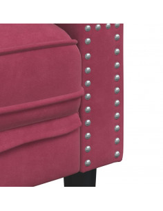 Set Divani Chesterfield 2pz con Cuscini Rosso Vino Velluto 2