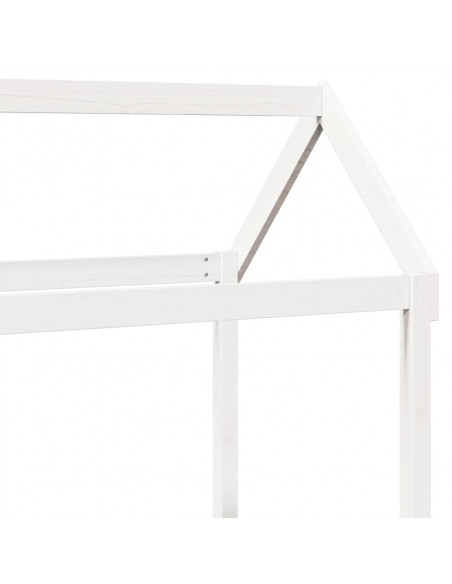 Set Dormeuse e Panca con Tetto Bianco 90x200cm Massello Pino