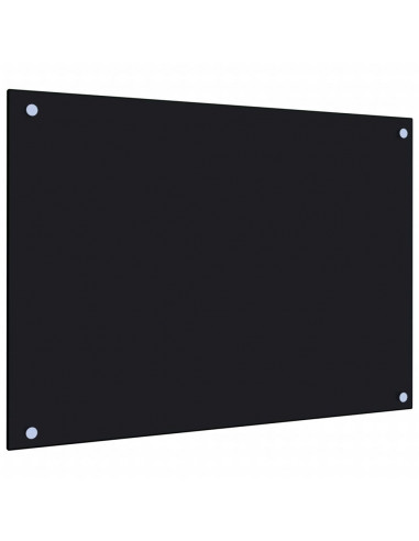 Paraschizzi per Cucina Nero 70x50 cm in Vetro Temperato