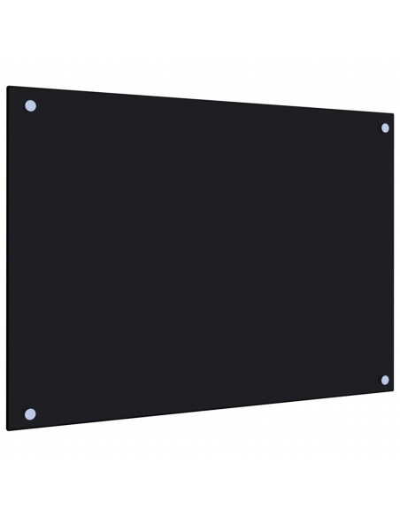 Paraschizzi per Cucina Nero 70x50 cm in Vetro Temperato