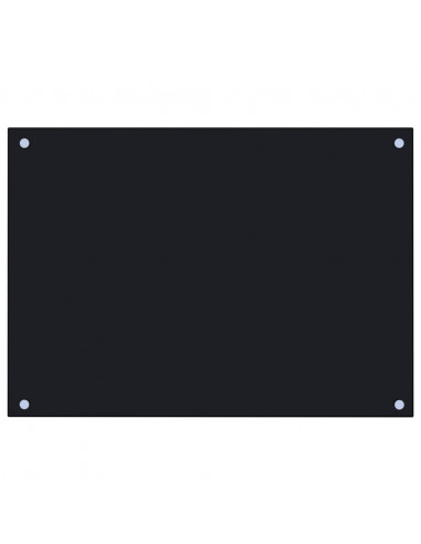 Paraschizzi per Cucina Nero 70x50 cm in Vetro Temperato