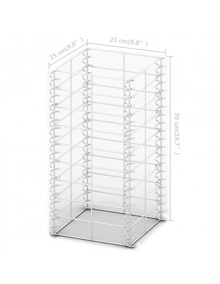 Set Gabbione 3 pz in Filo Zincato 25 x 25 x 50 cm