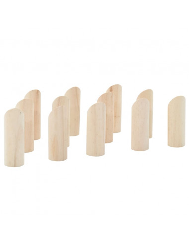 Set Gioco Kubb Numerici 13pz con Custodia Legno Massello Pino