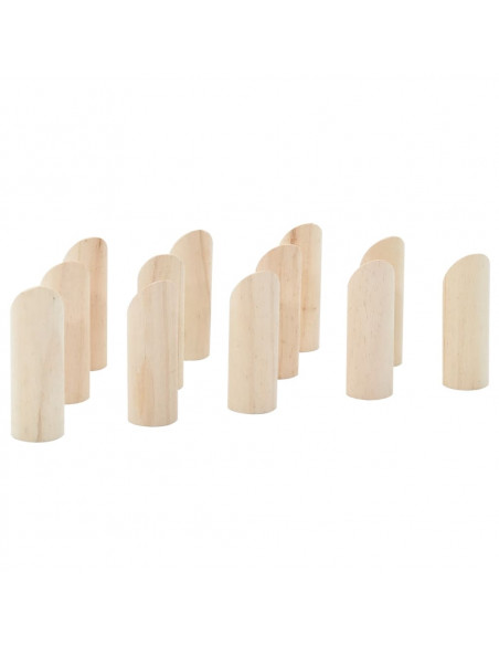 Set Gioco Kubb Numerici 13pz con Custodia Legno Massello Pino