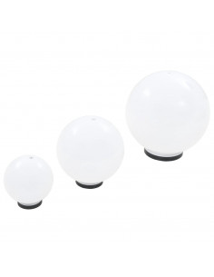 Set Lampade a LED Sferiche 3 pz in PMMA 20/30/40cm