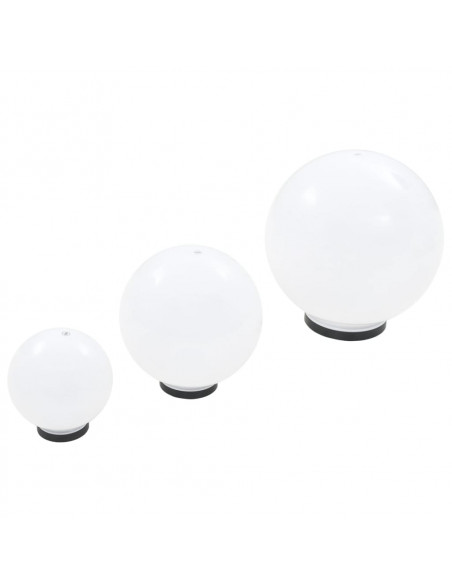 Set Lampade a LED Sferiche 3 pz in PMMA 20/30/40cm