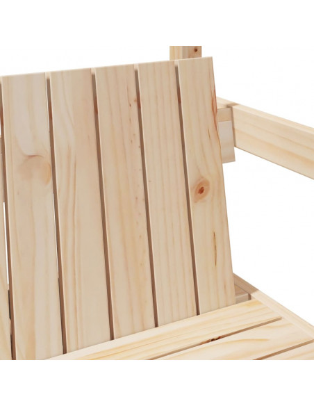 Set Letto e Panca con Tetto 90x190 cm in Legno Massello di Pino