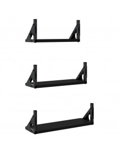Set Mensole da Parete 3pz Nero in Legno Multistrato 2
