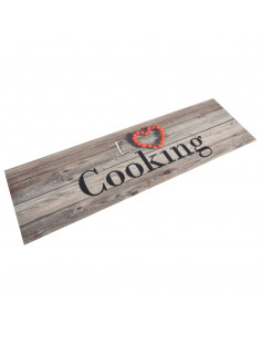 Tappeto da Cucina Lavabile Grigio Cucinare 45x150 cm Velluto