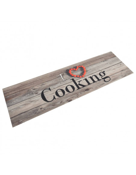 Tappeto da Cucina Lavabile Grigio Cucinare 45x150 cm Velluto