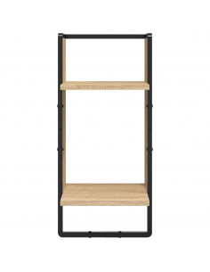 Set Mensole Parete con Aste 6pz Rovere Sonoma Legno Multistrato