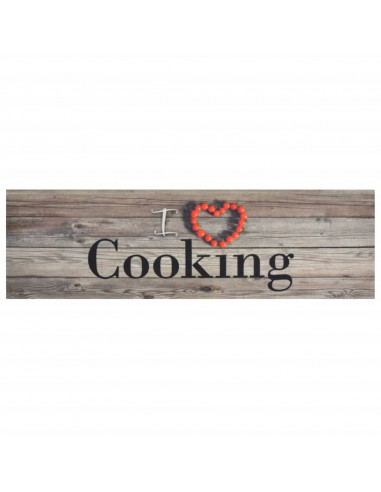 Tappeto da Cucina Lavabile Grigio Cucinare 45x150 cm Velluto