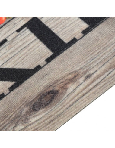 Tappeto da Cucina Lavabile Grigio Cucinare 45x150 cm Velluto