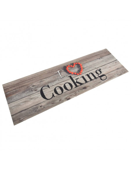 Tappeto da Cucina Lavabile Grigio Cucinare 60x180 cm Velluto