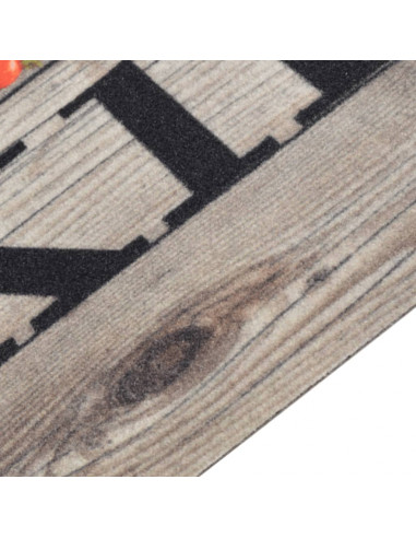 Tappeto da Cucina Lavabile Grigio Cucinare 60x180 cm Velluto