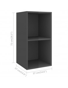 Set Mobile TV 3 pz Grigio Lucido in Truciolato