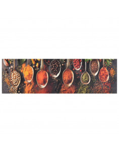 Tappeto da Cucina Lavabile Cucchiai e Spezie 45x150 cm Velluto 2
